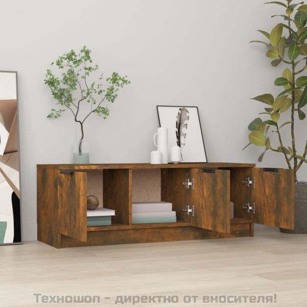 ТВ шкаф, Опушен дъб, 102x35x36,5 см, инженерно дърво