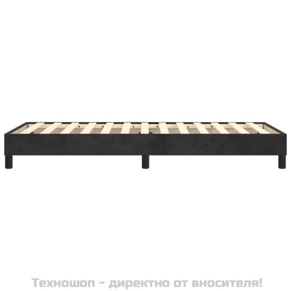 Рамка за легло с пружини черна 90x190 см, кадифе
