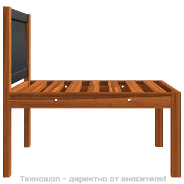 Градински комплект с възглавници, 2 части, дърво, акация и въже