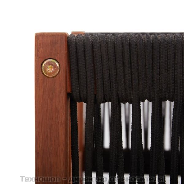 Градински комплект с възглавници, 2 части, дърво, акация и въже