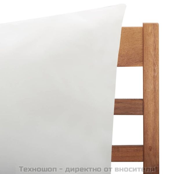 Градински комплект с възглавници, 4 части, акациево дърво масив