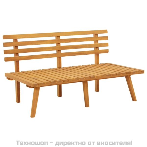 Градинска пейка с възглавници, 115 см, акациево дърво масив
