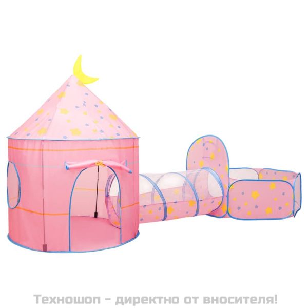 Детска палатка за игра, розова, 301x120x128 см