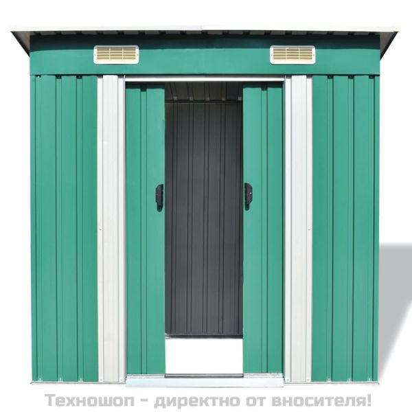Градинска барака, зелена, метал