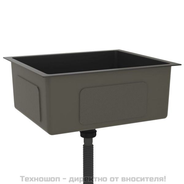 Ръчно изработена кухненска мивка, черна, неръждаема стомана