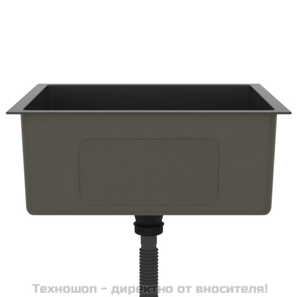 Ръчно изработена кухненска мивка, черна, неръждаема стомана