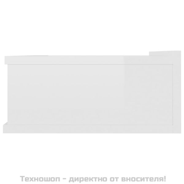 Нощни шкафчета за стена 2 бр силен бял гланц 40x30x15 см