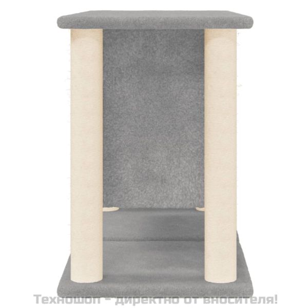 Котешко дърво със сизалени стълбове, светлосиво, 50 см