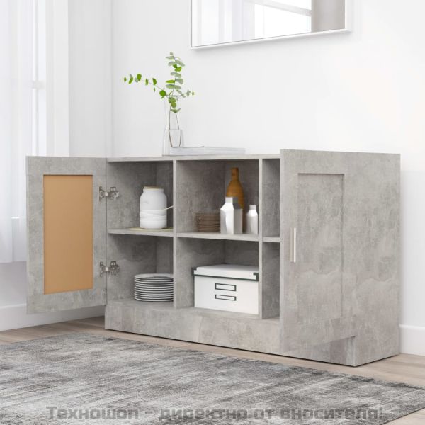 Бюфет, бетонно сив, 120x30,5x70 см, ПДЧ