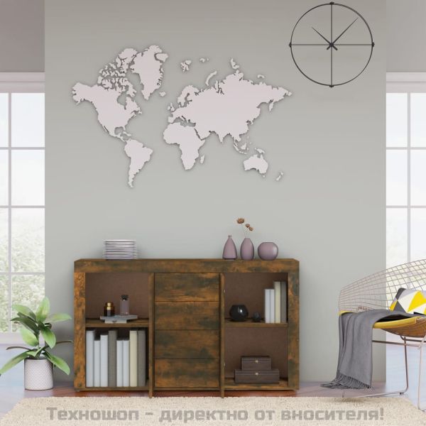 Сайдборд, опушен дъб, 120x36x69 см, инженерно дърво