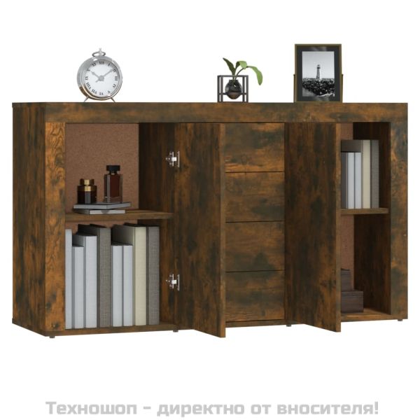 Сайдборд, опушен дъб, 120x36x69 см, инженерно дърво