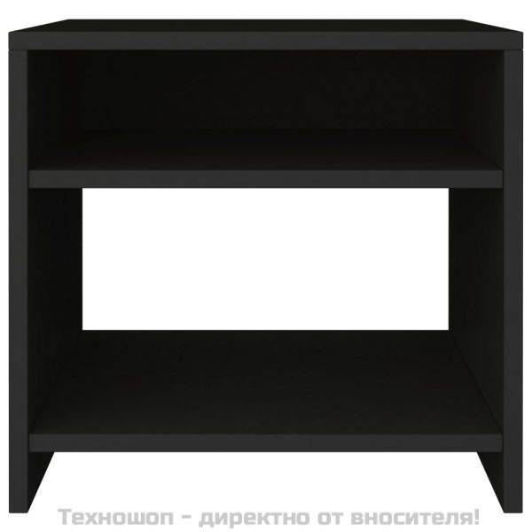 Нощно шкафче, черно, 40x30x40 см, инженерно дърво