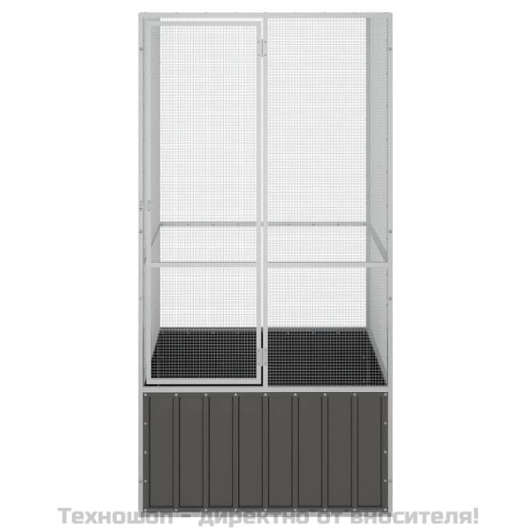 Клетка за птици антрацит 111x107x211,5 см поцинкована стомана