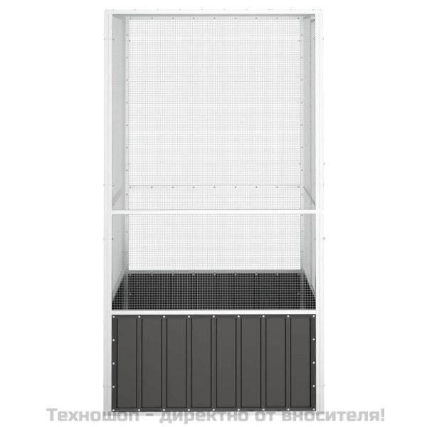 Клетка за птици антрацит 111x107x211,5 см поцинкована стомана
