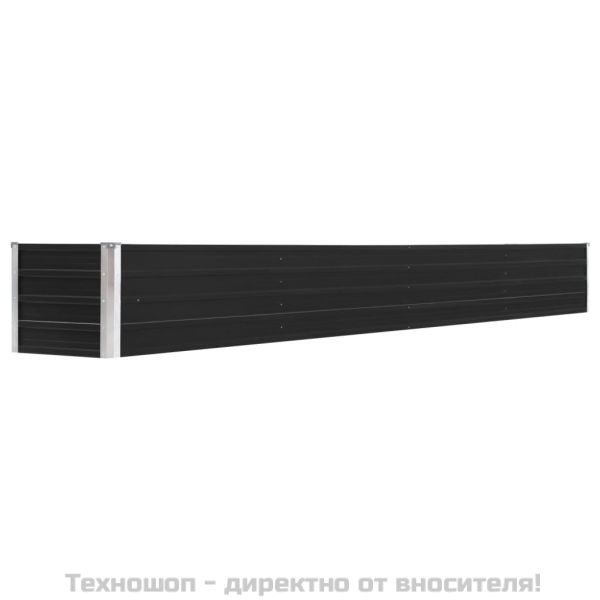 Градинска висока леха поцинкована стомана 320x40x45 см антрацит