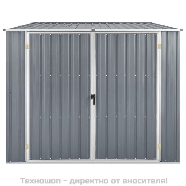 Градинска барака, сива, 195x198x159 см, поцинкована стомана