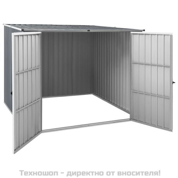 Градинска барака, сива, 195x198x159 см, поцинкована стомана