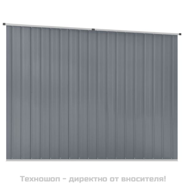 Градинска барака, сива, 195x198x159 см, поцинкована стомана