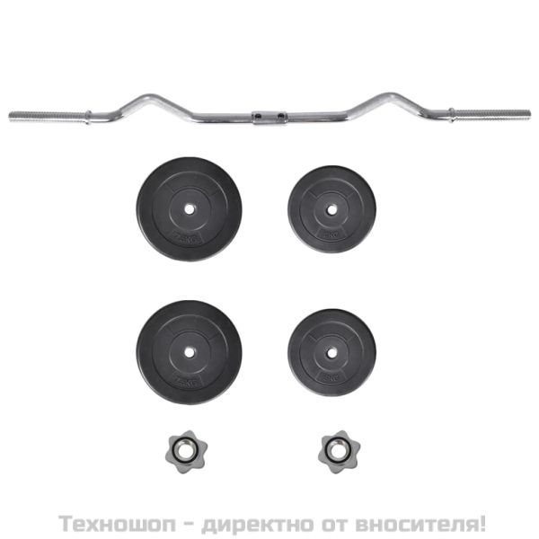 Извит лост за вдигане на тежести, 30 кг