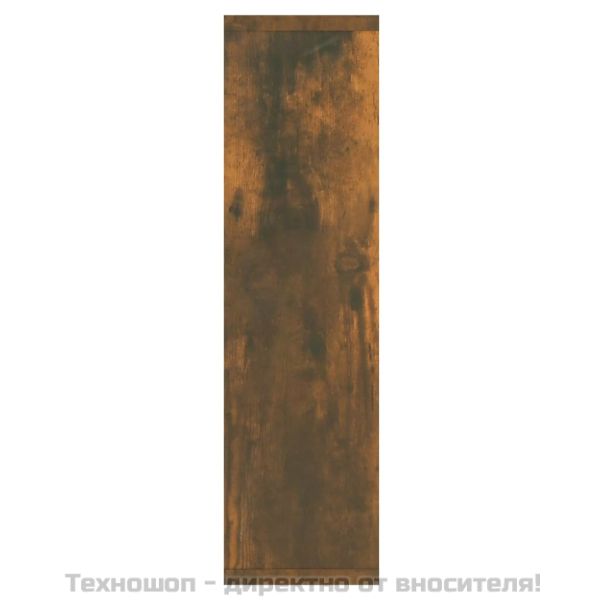 Огледален шкаф с LED, опушен дъб, 76x15x55 см