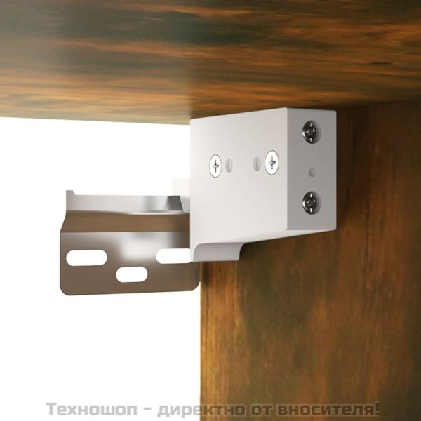 Огледален шкаф с LED, опушен дъб, 76x15x55 см