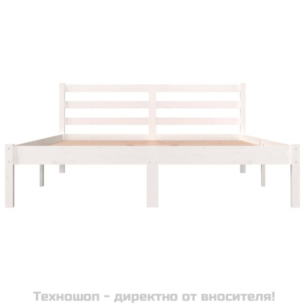 Рамка за легло, бор масив, 120x190 см, бяла, Small Double
