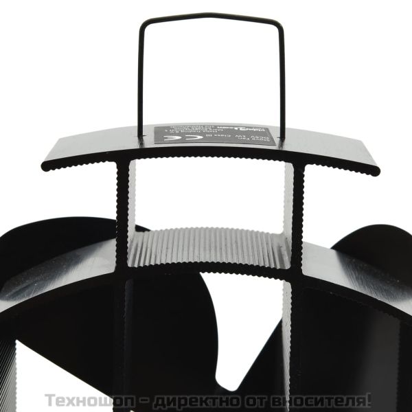 Вентилатор за печка за топъл въздух, 4 перки, черен