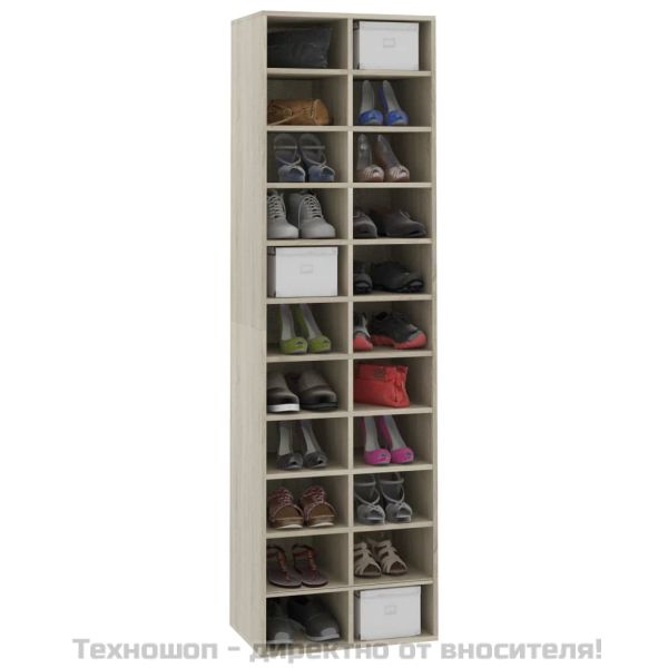 Шкаф за обувки, дъб сонома, 54x34x183 см, инженерно дърво