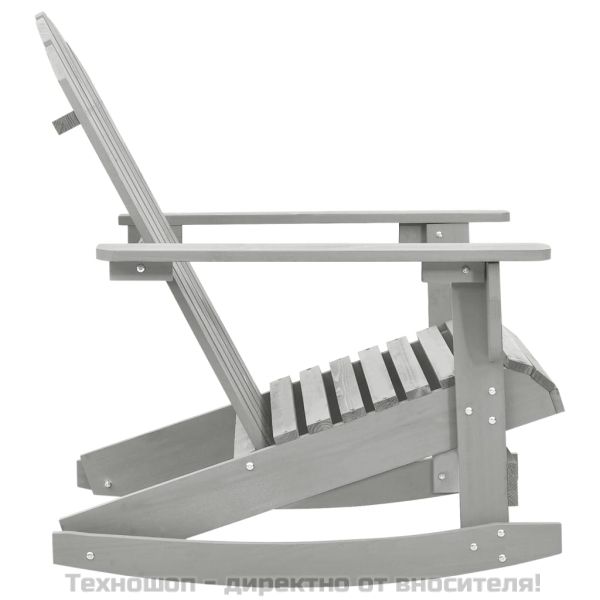 Градински люлеещ стол, дърво, сив