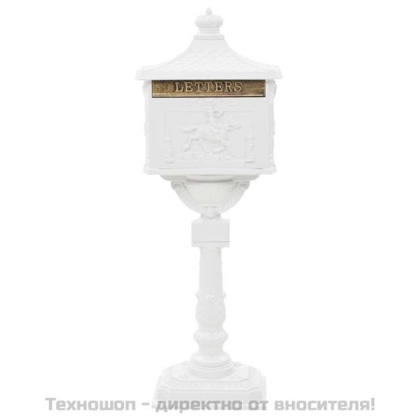 Алуминиева пощенска кутия на стойка винтидж неръждаема бяла