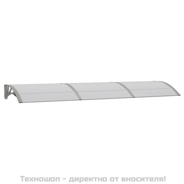 Навес за врата, сив, 300x75 см, поликарбонат