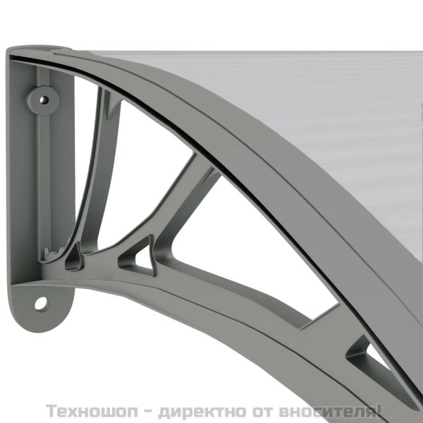 Навес за врата, сив, 300x75 см, поликарбонат