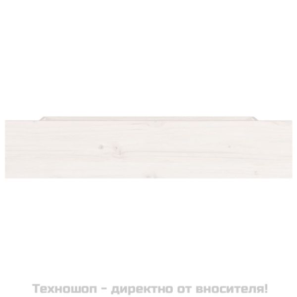 Чекмеджета за легло, 4 бр, бели, бор масив