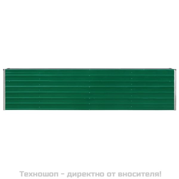 Повдигната леха, 320x40x77 см, поцинкована стомана, зелена