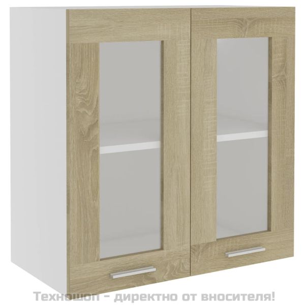 Висящ стъклен шкаф "Lyon", дъб сонома, 60x31x60 см, инженерно дърво