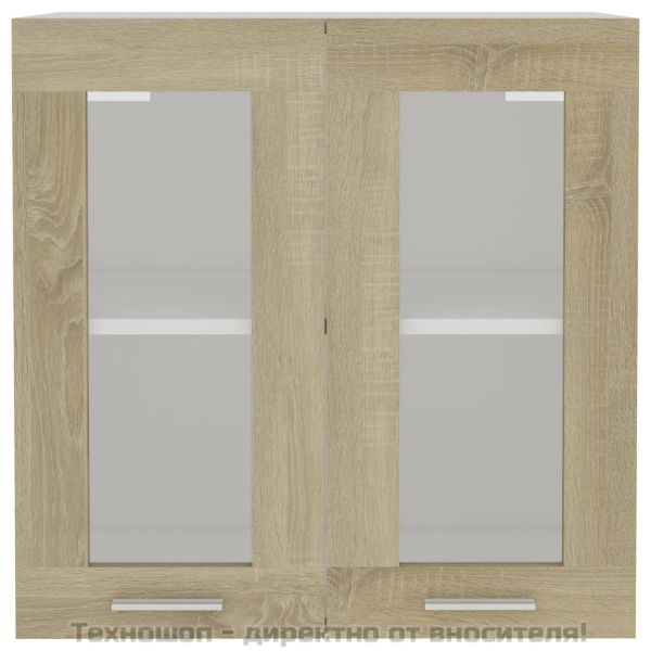 Висящ стъклен шкаф "Lyon", дъб сонома, 60x31x60 см, инженерно дърво