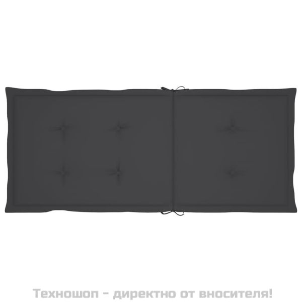 Възглавници за стол с облегалка 2 бр антрацит 120x50x3 см плат