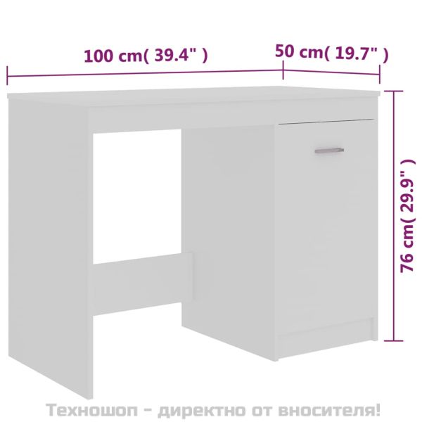 Бюро, бяло, 100x50x76 см, инженерно дърво