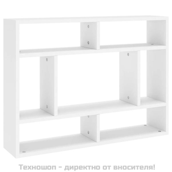 Стенен рафт, бял, 75x16x55 см, инженерно дърво