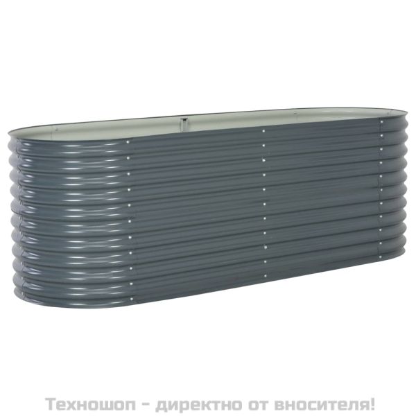 Градинска висока леха 240x80x81 см поцинкована стомана сива