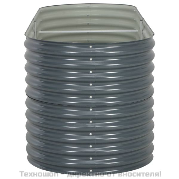 Градинска висока леха 240x80x81 см поцинкована стомана сива