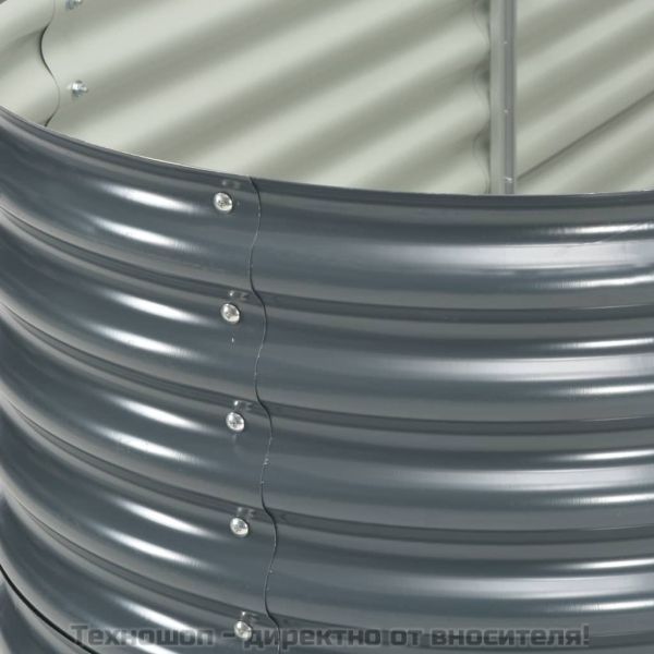 Градинска висока леха 240x80x81 см поцинкована стомана сива