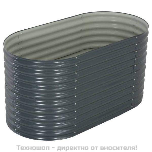 Градинска висока леха 160x80x81 см поцинкована стомана сива