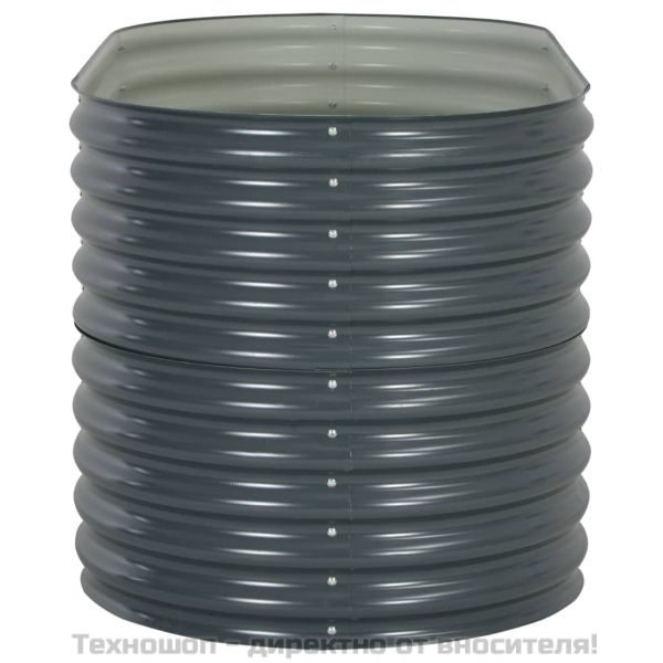 Градинска висока леха 160x80x81 см поцинкована стомана сива