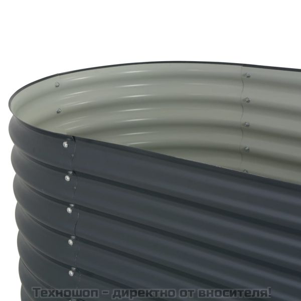 Градинска висока леха 160x80x81 см поцинкована стомана сива