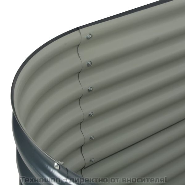 Градинска висока леха 160x80x81 см поцинкована стомана сива