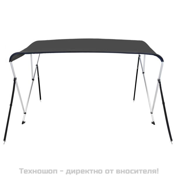 Тента за лодка, 3 дъги, антрацит, 183x140x137 см