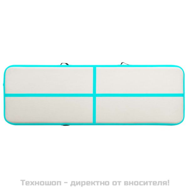 Надуваем дюшек за гимнастика с помпа, 400x100x15 см, PVC, зелен