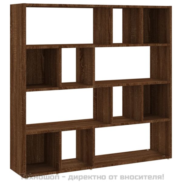 Библиотека/разделител за стая, кафяв дъб, 105x24x102 см