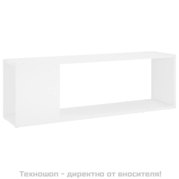 ТВ шкаф, бял, 100x24x32 см, инженерно дърво